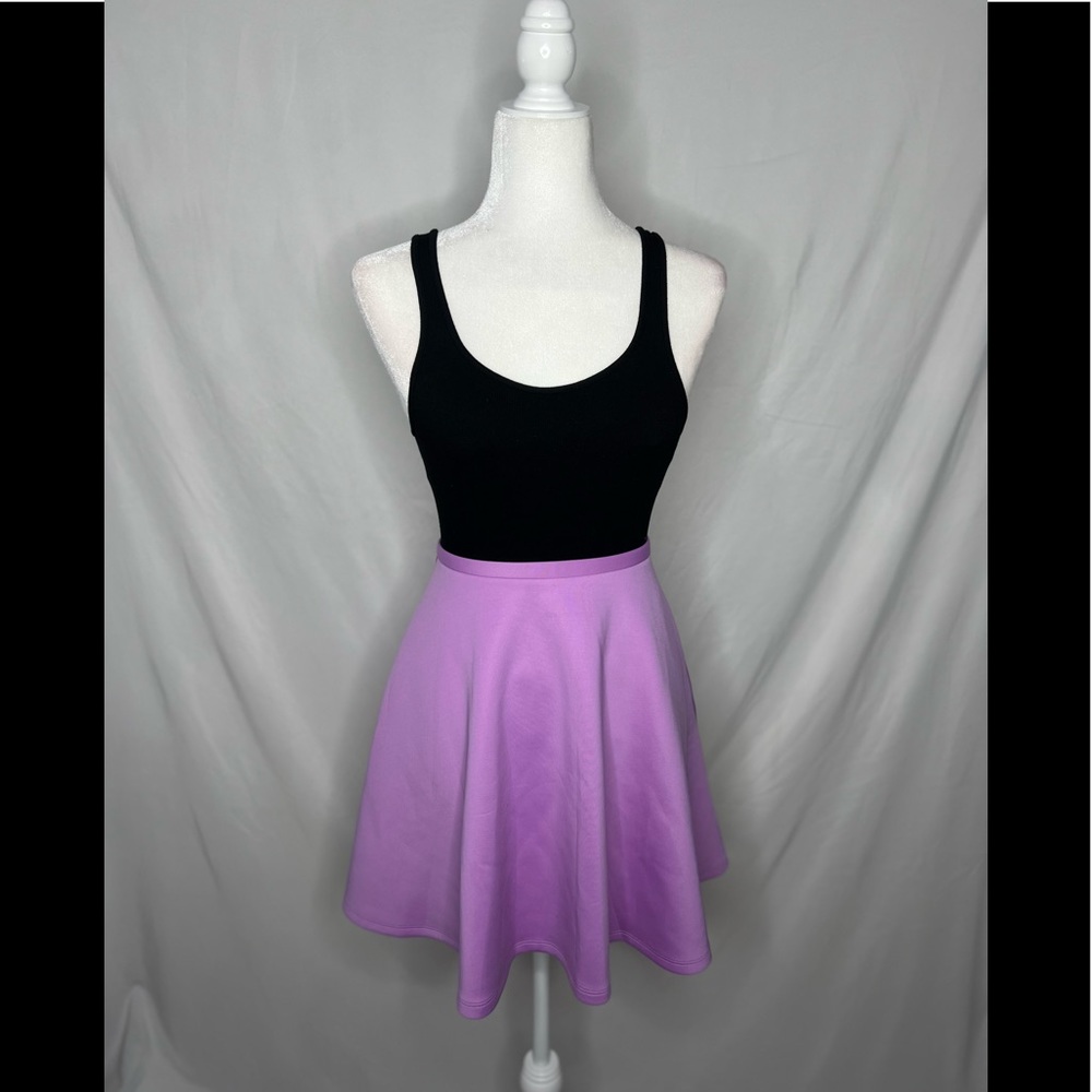 Ted Baker Lilac purple scuba neoprene “Befta” fit & flare skater skirt.